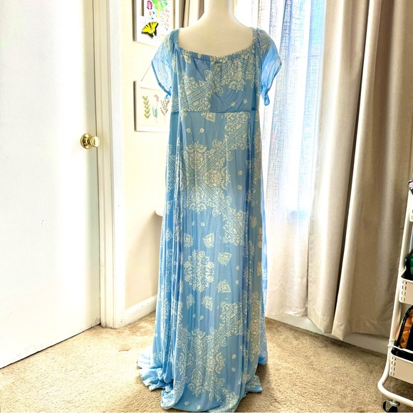 TORRID Powder Blue and White Bandana Maxi Dress - Picture 7 of 11